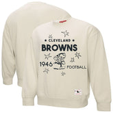 Cleveland Browns Women's Shooting Stars Pullover Sweatshirt Cream - Mitchell & Ness