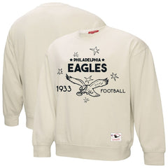 Philadelphia Eagles Women's Shooting Stars Pullover Sweatshirt Cream - Mitchell & Ness