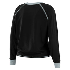 Las Vegas Raiders WEAR by Erin Andrews Women's Plus Size Tie-Front Long Sleeve Top Black/Gray - NFL