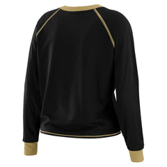 New Orleans Saints WEAR by Erin Andrews Women's Plus Size Tie-Front Long Sleeve Top Black/Gold - NFL