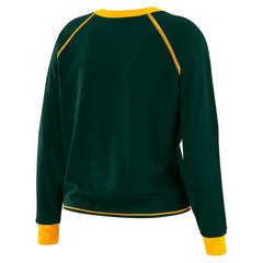 Green Bay Packers WEAR by Erin Andrews Women's Plus Size Tie-Front Long Sleeve Top Green/Gold - NFL
