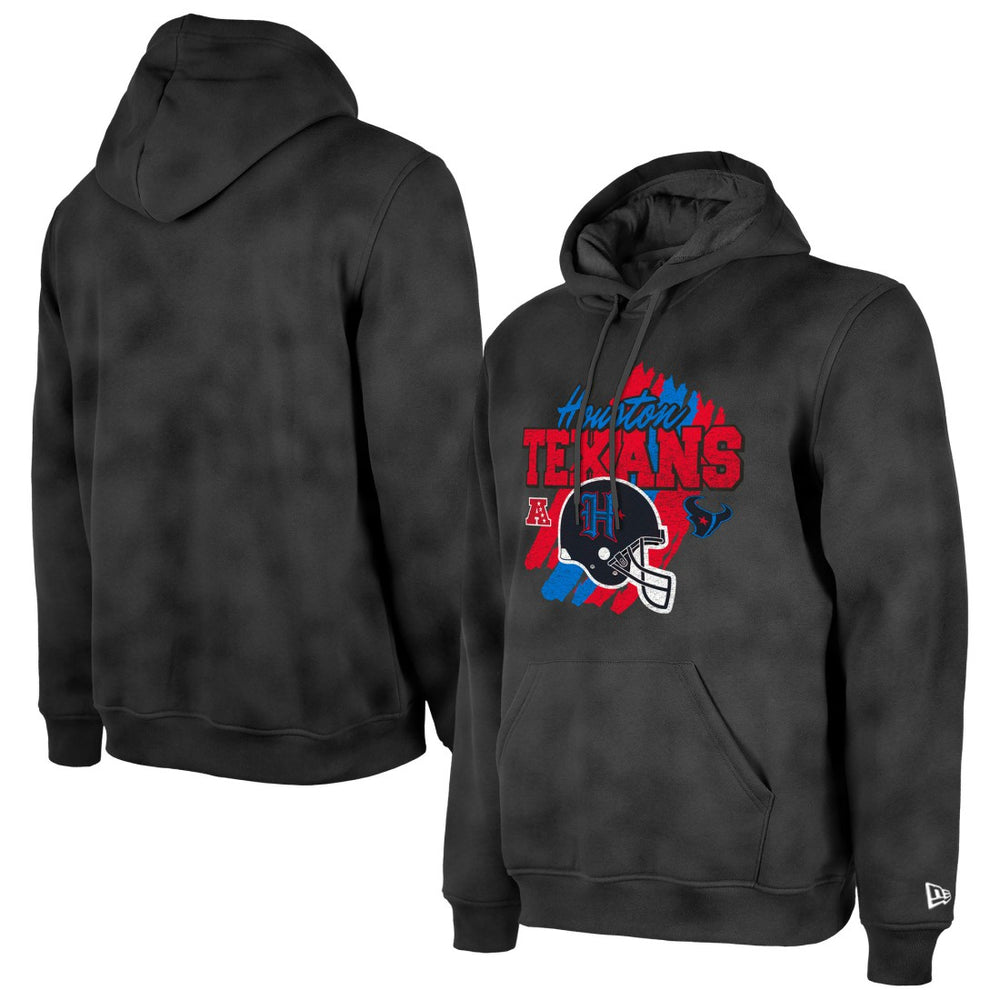 Houston Texans New Era Identity Helmet Enzyme Washed Pullover Hoodie Black - NFL