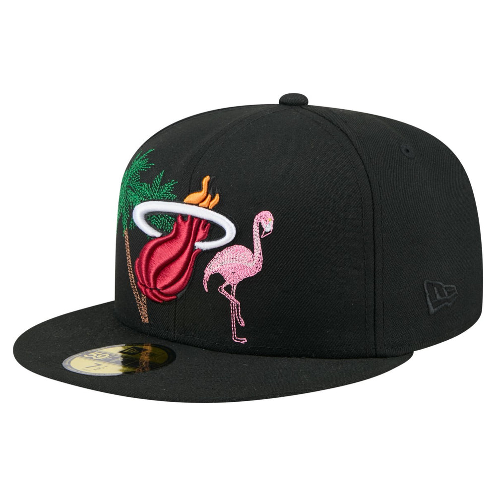 New Era - Miami Heat State Stitch 59FIFTY Fitted Hat - Black