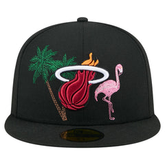 New Era - Miami Heat State Stitch 59FIFTY Fitted Hat - Black