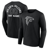 Atlanta Falcons Personalized Name & Number Monochrome Long Sleeve T-Shirt Black - NFL