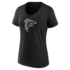 Atlanta Falcons Women's Personalized Name & Number Monochrome V-Neck T-Shirt Black - NFL