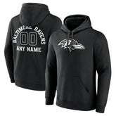 Baltimore Ravens Personalized Name & Number Pullover Hoodie Black - NFL
