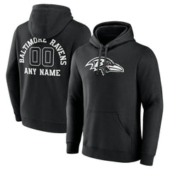 Baltimore Ravens Personalized Name & Number Pullover Hoodie Black - NFL