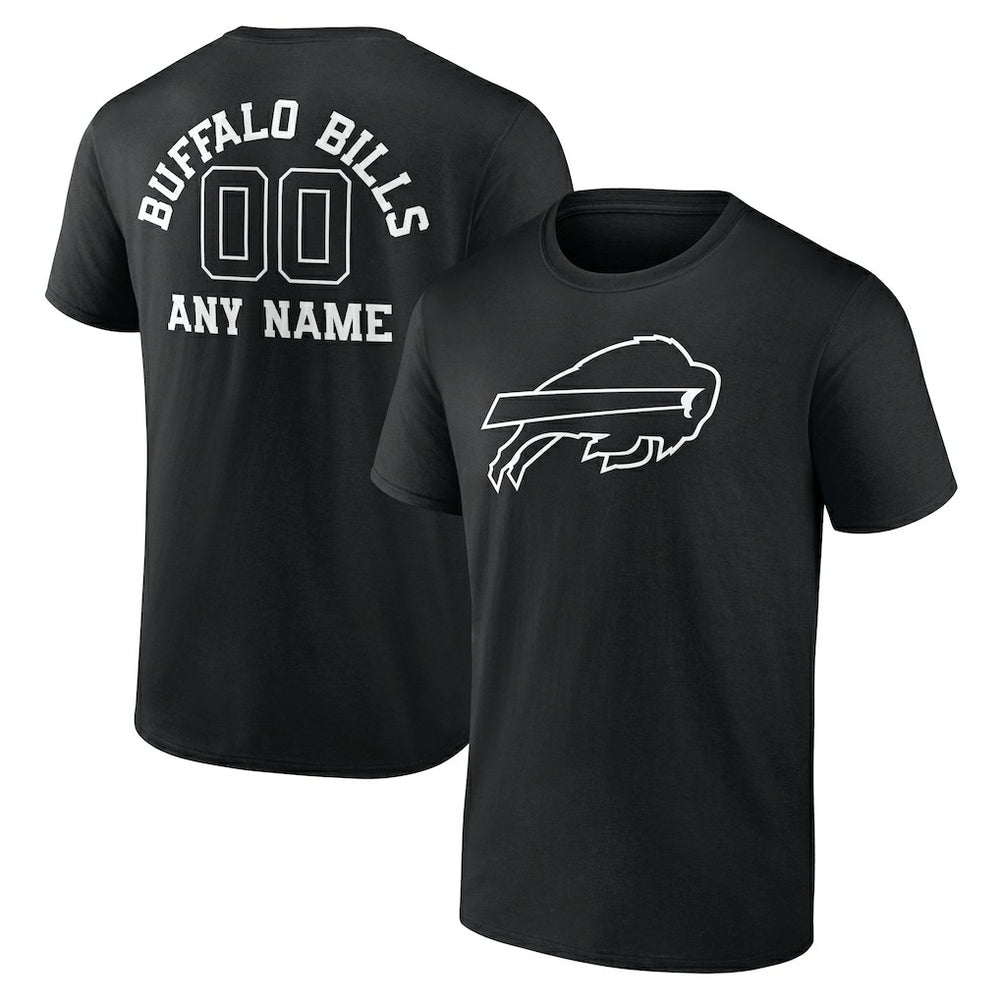 Buffalo Bills Personalized Name & Number Monochrome T-Shirt Black - NFL