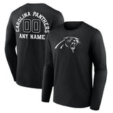 Carolina Panthers Personalized Name & Number Monochrome Long Sleeve T-Shirt Black - NFL