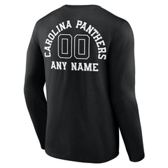 Carolina Panthers Personalized Name & Number Monochrome Long Sleeve T-Shirt Black - NFL