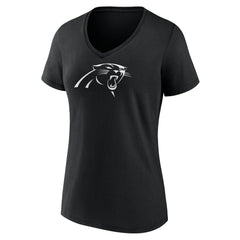 Carolina Panthers Women's Personalized Name & Number Monochrome V-Neck T-Shirt Black - NFL