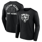 Chicago Bears Personalized Name & Number Monochrome Long Sleeve T-Shirt Black - NFL