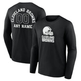 Cleveland Browns Personalized Name & Number Monochrome Long Sleeve T-Shirt Black - NFL