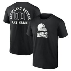 Cleveland Browns Personalized Name & Number Monochrome T-Shirt Black - NFL