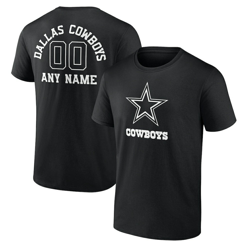 Dallas Cowboys Personalized Name & Number Monochrome T-Shirt Black - NFL