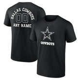 Dallas Cowboys Personalized Name & Number Monochrome T-Shirt Black - NFL