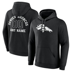 Denver Broncos Personalized Name & Number Pullover Hoodie Black - NFL