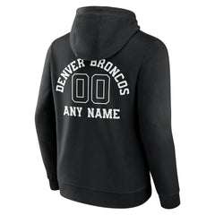 Denver Broncos Personalized Name & Number Pullover Hoodie Black - NFL