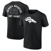 Denver Broncos Personalized Name & Number Monochrome T-Shirt Black - NFL