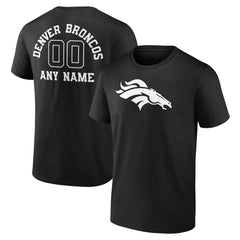 Denver Broncos Personalized Name & Number Monochrome T-Shirt Black - NFL