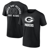 Green Bay Packers Personalized Name & Number Monochrome T-Shirt Black - NFL