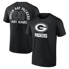 Green Bay Packers Personalized Name & Number Monochrome T-Shirt Black - NFL