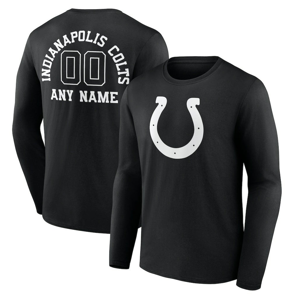Indianapolis Colts Personalized Name & Number Monochrome Long Sleeve T-Shirt Black - NFL