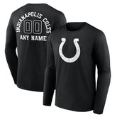 Indianapolis Colts Personalized Name & Number Monochrome Long Sleeve T-Shirt Black - NFL