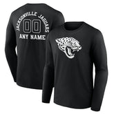 Jacksonville Jaguars Personalized Name & Number Monochrome Long Sleeve T-Shirt Black - NFL