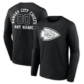 Kansas City Chiefs Personalized Name & Number Monochrome Long Sleeve T-Shirt Black - NFL