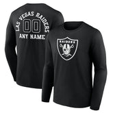 Las Vegas Raiders Personalized Name & Number Monochrome Long Sleeve T-Shirt Black - NFL