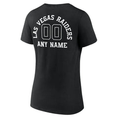 Las Vegas Raiders Women's Personalized Name & Number Monochrome V-Neck T-Shirt Black - NFL