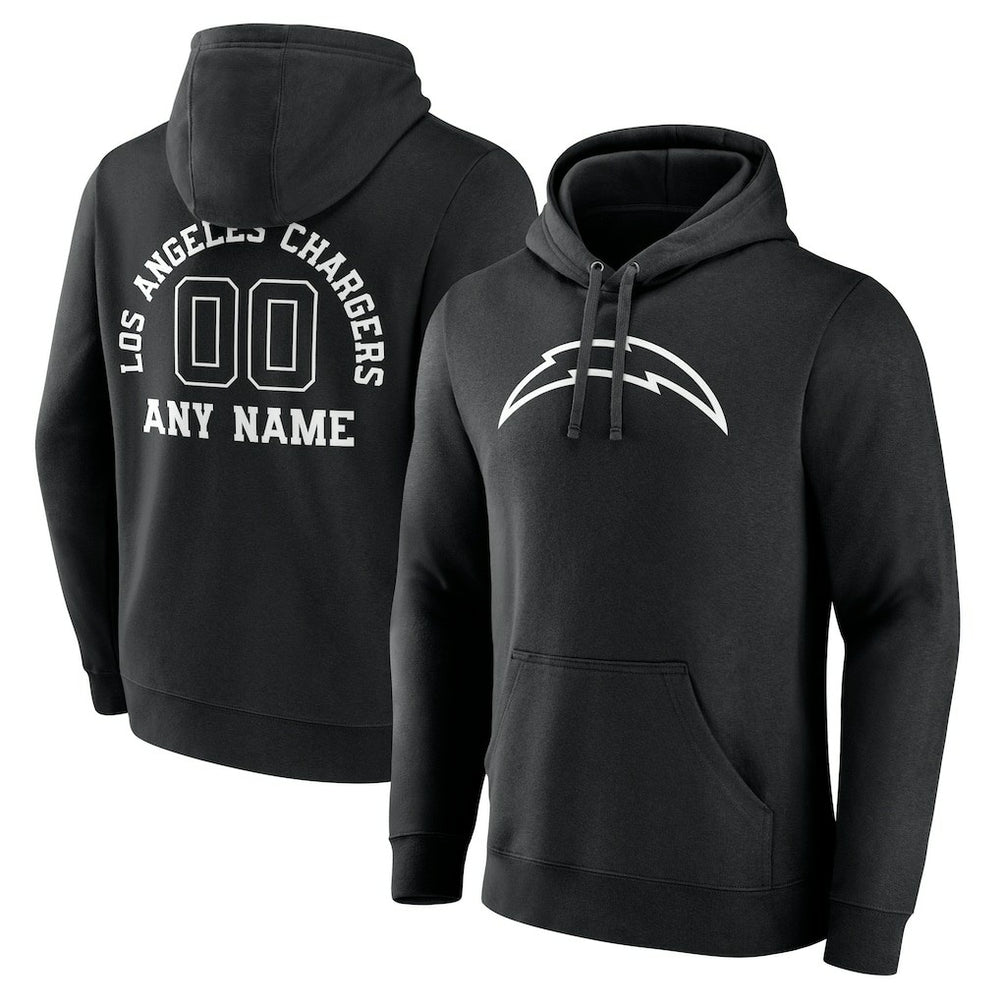 Los Angeles Chargers Personalized Name & Number Pullover Hoodie Black - NFL