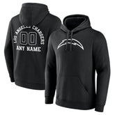 Los Angeles Chargers Personalized Name & Number Pullover Hoodie Black - NFL
