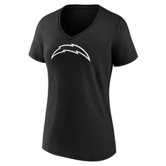 Los Angeles Chargers Women's Personalized Name & Number Monochrome V-Neck T-Shirt Black - NFL