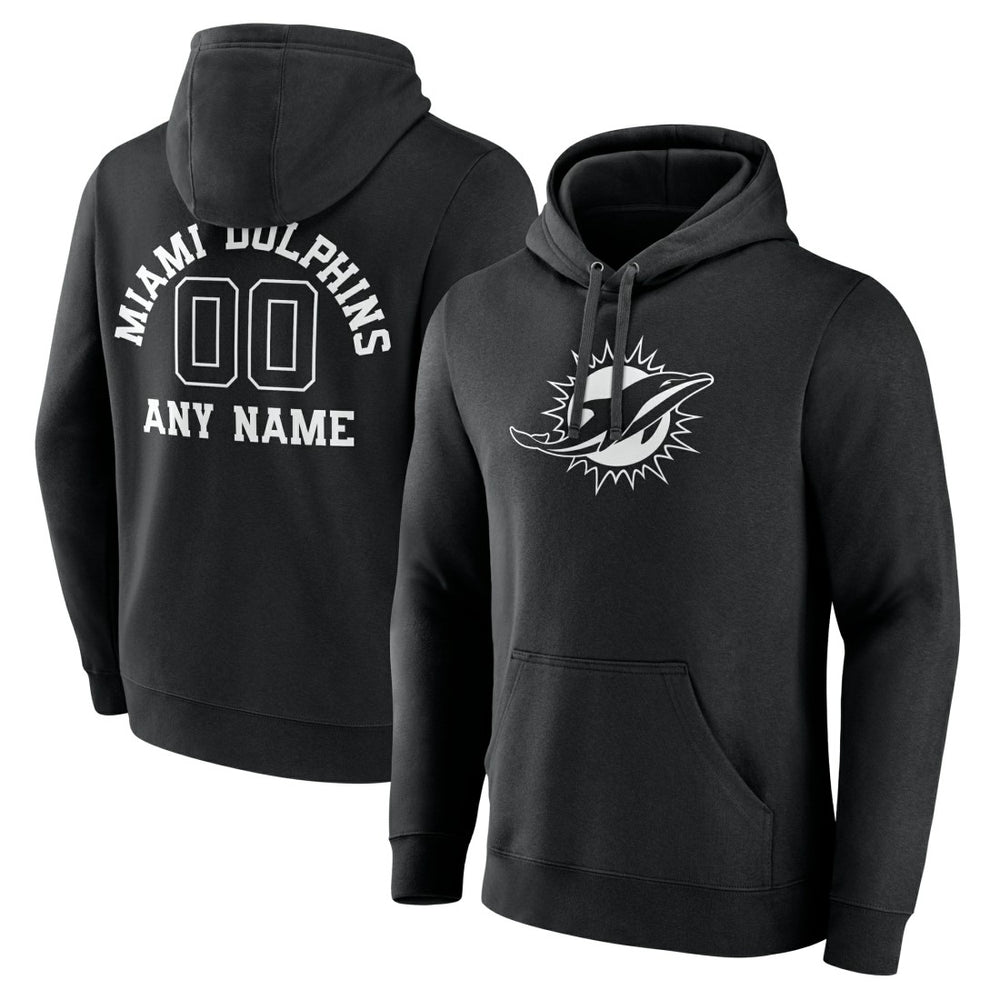Miami Dolphins Personalized Name & Number Pullover Hoodie Black - NFL