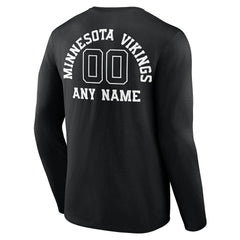Minnesota Vikings Personalized Name & Number Monochrome Long Sleeve T-Shirt Black - NFL
