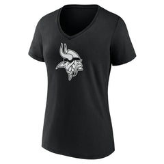 Minnesota Vikings Women's Personalized Name & Number Monochrome V-Neck T-Shirt Black - NFL