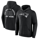 New England Patriots Personalized Name & Number Pullover Hoodie Black - NFL