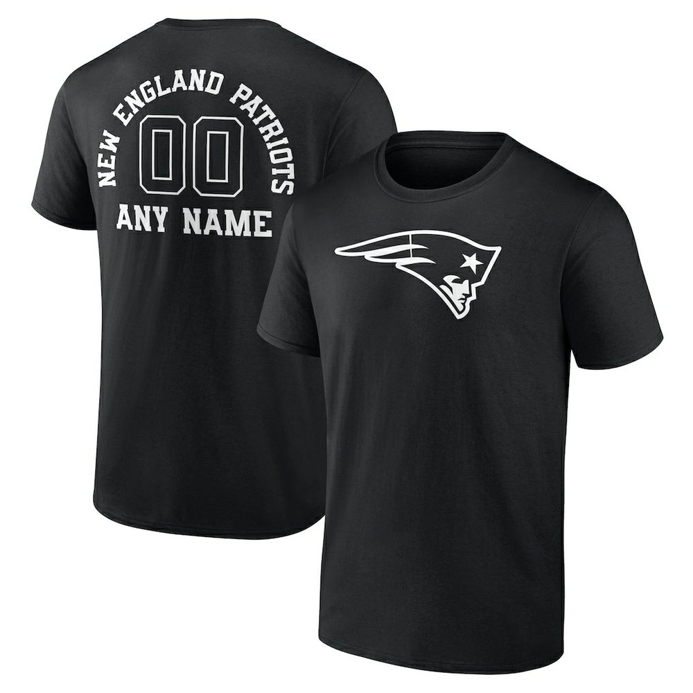 New England Patriots Personalized Name & Number Monochrome T-Shirt Black - NFL
