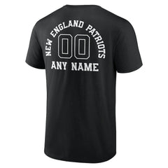 New England Patriots Personalized Name & Number Monochrome T-Shirt Black - NFL