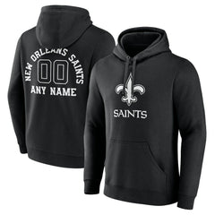 New Orleans Saints Personalized Name & Number Pullover Hoodie Black - NFL