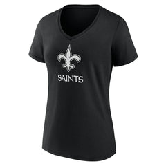 New Orleans Saints Women's Personalized Name & Number Monochrome V-Neck T-Shirt Black - NFL