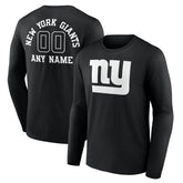 New York Giants Personalized Name & Number Monochrome Long Sleeve T-Shirt Black - NFL