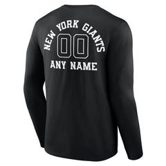 New York Giants Personalized Name & Number Monochrome Long Sleeve T-Shirt Black - NFL