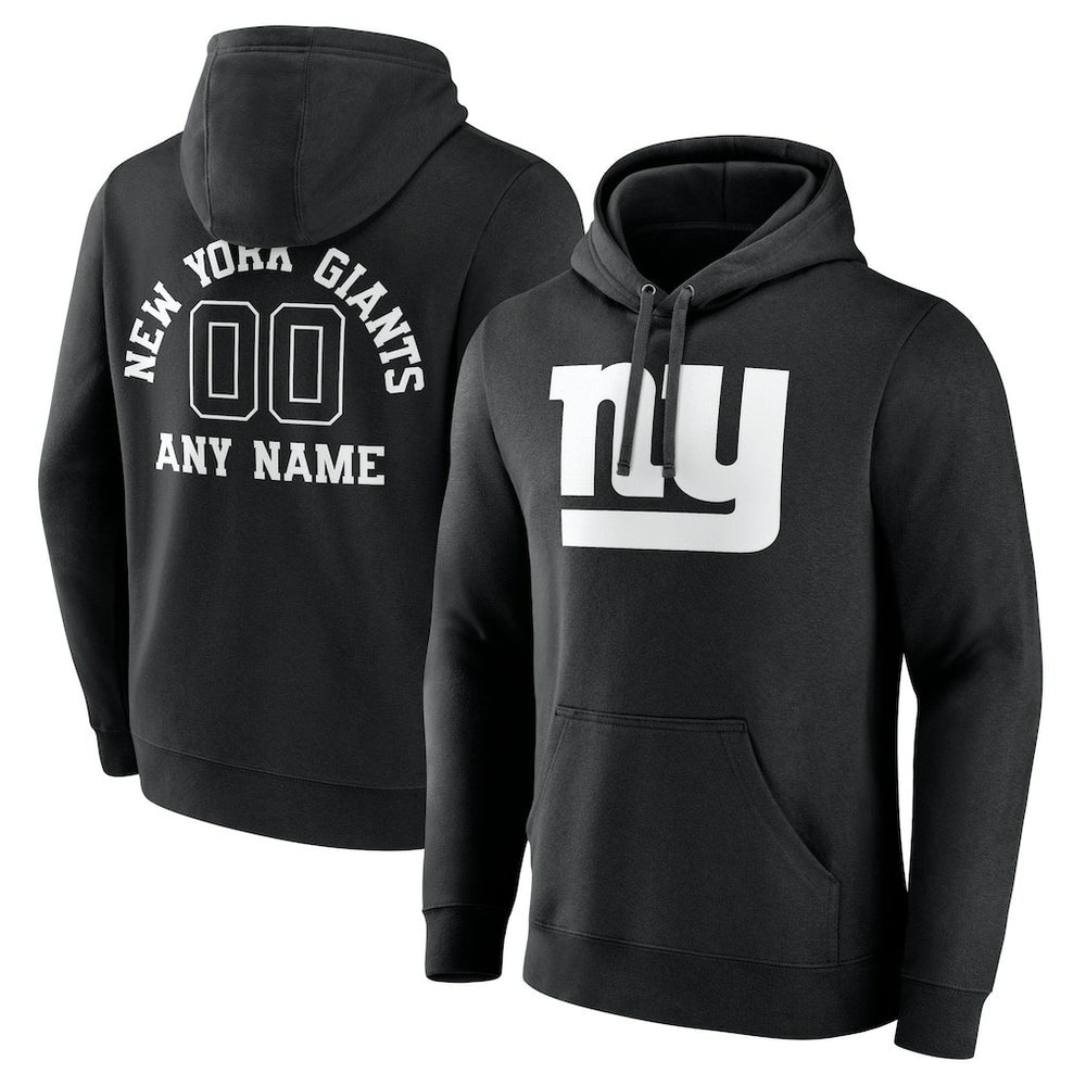 New York Giants Personalized Name & Number Pullover Hoodie Black - NFL