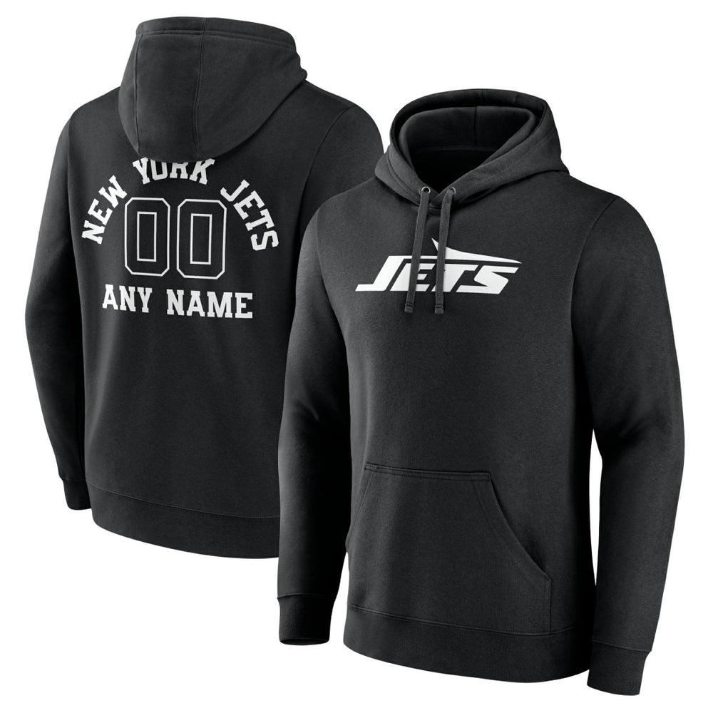 New York Jets Personalized Name & Number Pullover Hoodie Black - NFL