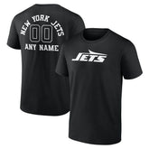 New York Jets Personalized Name & Number Monochrome T-Shirt Black - NFL