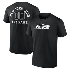 New York Jets Personalized Name & Number Monochrome T-Shirt Black - NFL